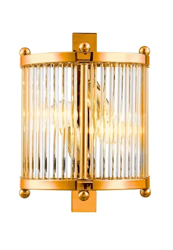 Бра TADEO AP2 GOLD/TRANSPARENTE Crystal Lux прозрачный на 2 лампы, основание золотое в стиле современный  фото 2